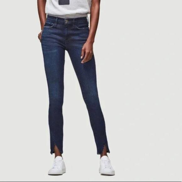 FRAME Le Skinny de Jeanne Jeans Split Hem in Lauretta Size 24 - Picture 1 of 8